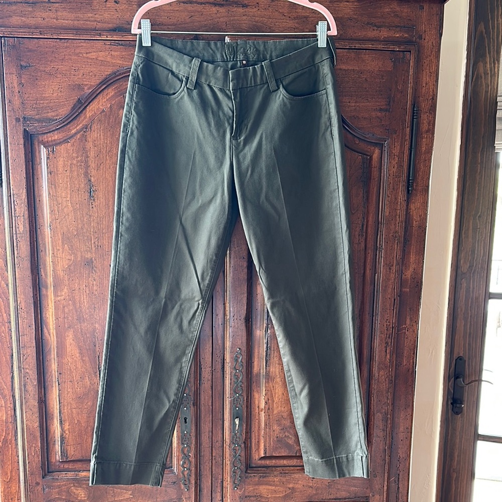 Olive Green Slim Ankle Pants